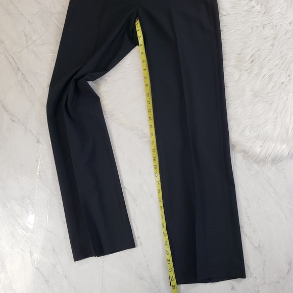 Theory Black Wool Wide Leg Trouser Pleated Pants - Picture 4 of 9